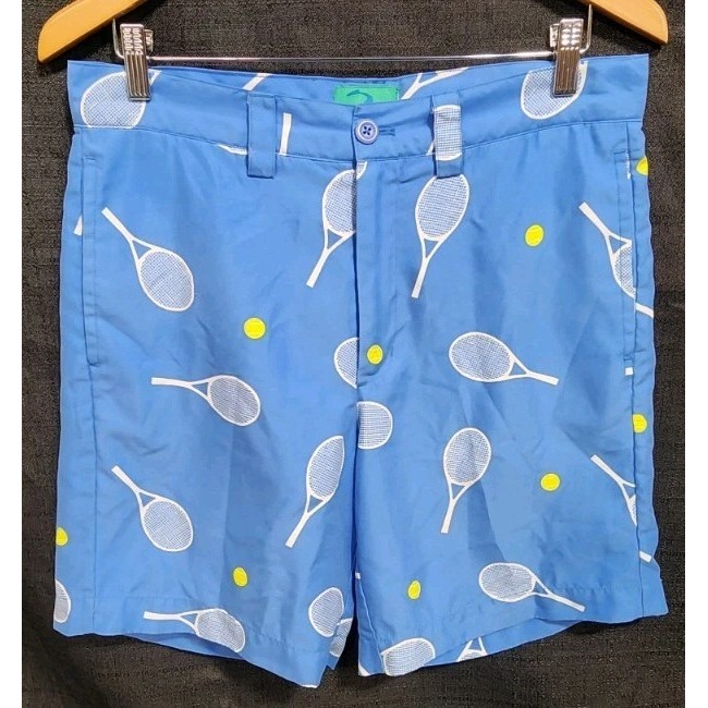 Liquid Flow Golf Shorts Classic Fit Men's Sz 31 Tennis Print Blue Sport